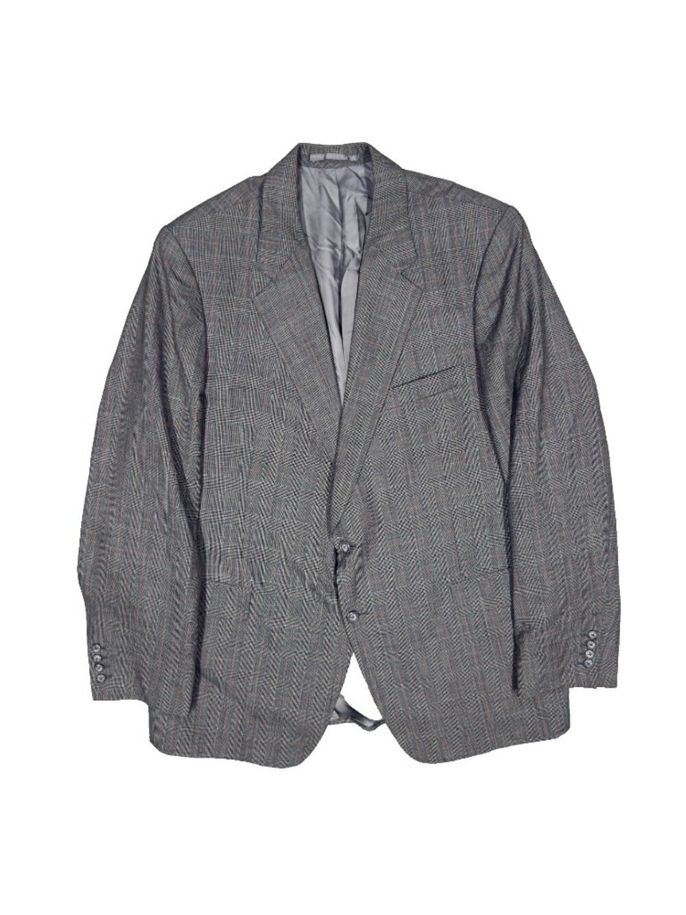 Bespoke Blazer Holland & Sherry Wool Sport Coat Glen Check Grey 46L